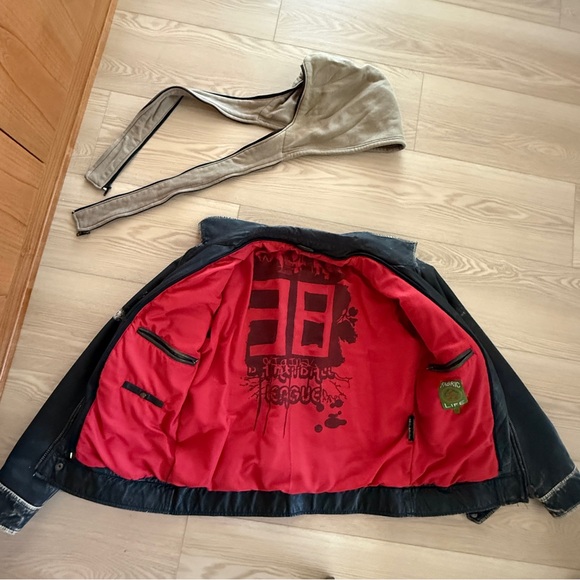 Vintage Motorcycle biker Leather Jacket unisex Fabric Life - Picture 4 of 16